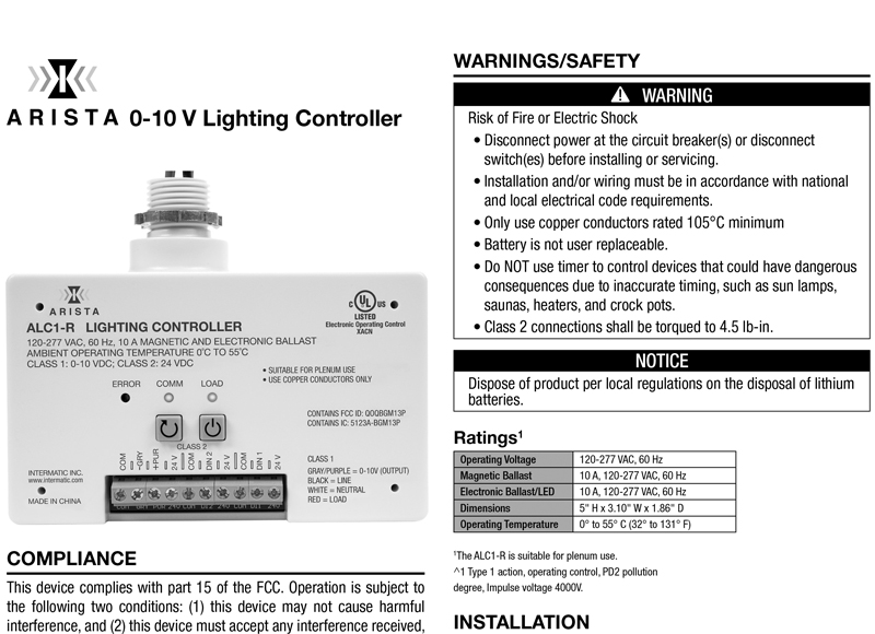 ALC1-R Instructions