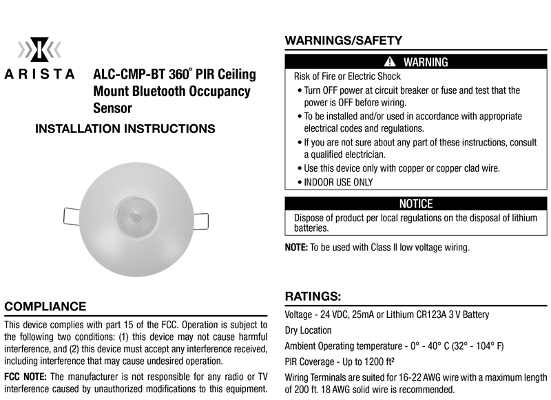 ALC-CMP-BT Instructions