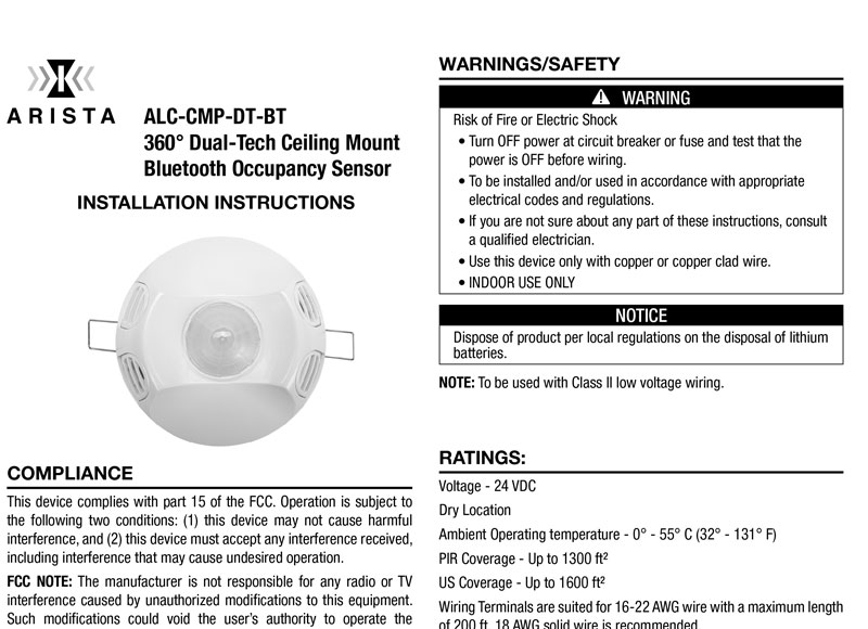 ALC-CMP-DT-BT Instructions